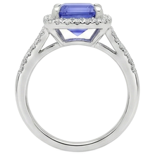 Afbeelding in Gallery-weergave laden, 6.85 ct blauwe tanzaniet met Natuurlijke echte diamanten ( niet in een laboratorium gekweekt ) ring goud wit 14k
