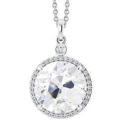 Elegante 6 Karaat uit de aarde gewonnen Diamanten Hanger Ketting