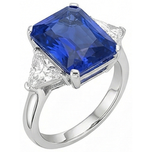 Afbeelding in Gallery-weergave laden, Natuurlijke Echte (Niet Labgekweekt) 6 Karaat Radiant Saffier Steen Ring
