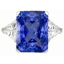 Afbeelding in Gallery-weergave laden, Natuurlijke Echte (Niet Labgekweekt) 6 Karaat Radiant Saffier Steen Ring
