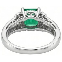 Afbeelding in Gallery-weergave laden, 6 ct prinses geslepen Groente smaragd Natuurlijke echte diamanten ( niet in een laboratorium gekweekt ) ring wit goud fijne sieraden
