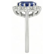 Afbeelding in Gallery-weergave laden, echte round saffier 6karaat ring bovenaanzicht
