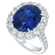 Afbeelding in Gallery-weergave laden, 6 Karaat Sri Lanka Saffier Natuurlijke uit de aarde gewonnen Diamant Edelsteen Ring Witgoud 14K
