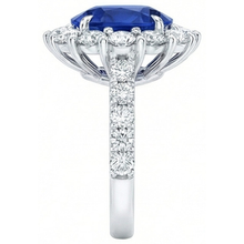 Afbeelding in Gallery-weergave laden, 6 Karaat Sri Lanka Saffier Natuurlijke uit de aarde gewonnen Diamant Edelsteen Ring Witgoud 14K
