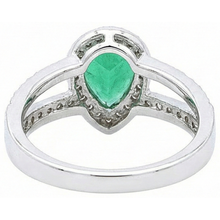 Afbeelding in Gallery-weergave laden, 6 Karaat Peer Groene Smaragd GIA Met Natuurlijke uit de aarde gewonnen Diamant Trouwring Witgoud 14K
