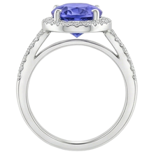 Afbeelding in Gallery-weergave laden, 6 kt Halo Tanzaniet met Natuurlijke echte diamanten ( niet in een laboratorium gekweekt ) ring wit goud 14k

