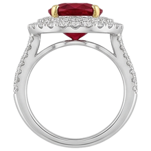 Afbeelding in Gallery-weergave laden, 6 Karaat Rode Robijn IGI GECERTIFICEERD Met Diamanten Ring Prong Gezet Goud 14K
