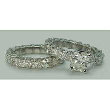 Afbeelding in Gallery-weergave laden, 6.25 Karaat Echt Diamanten Verlovingsring Band Set Wit Goud 14K
