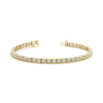 6.60 Karaat Ronde Geslepen Echt Diamanten Tennisarmband Geel Goud 14K