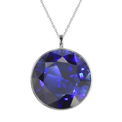 Royal Blue Saffier Steen Halsketting 6 karaat – 14K Witgoud