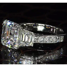 Afbeelding in Gallery-weergave laden, 6 Karaat Asscher Echt Diamanten Ring
