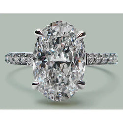 Grote Ovale 6 Karaat Natuurlijke Echte Diamanten (Niet Labgekweekt) Ring