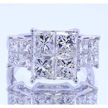 Afbeelding in Gallery-weergave laden, 6 Karaat Echt Diamanten Verlovingsring Prinses Geslepen Wit Goud 14K
