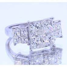 Afbeelding in Gallery-weergave laden, 6 Karaat Echt Diamanten Verlovingsring Prinses Geslepen Wit Goud 14K
