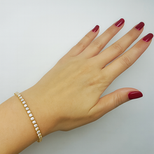 Afbeelding in Gallery-weergave laden, 6,45 Karaat Prong Set Ronde Echt Diamanten Tennisarmband 14K Geel Goud
