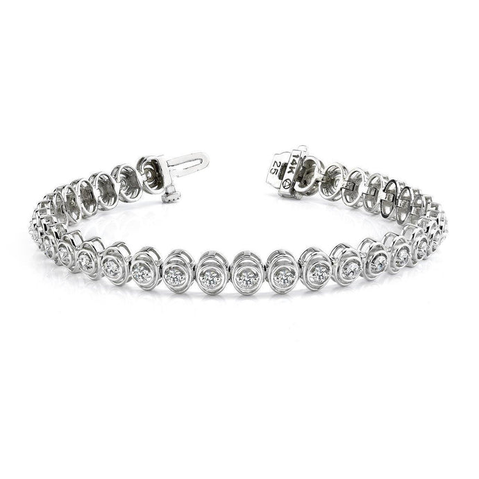 6,60 Karaat Ronde Geslepen Echt Diamanten Schakelarmband Witgoud 14K Sieraden