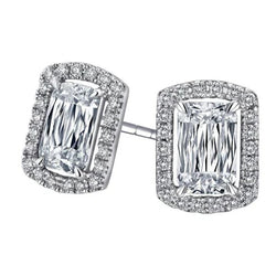 6.70 Karaat Kussen & Rond Geslepen Natuurlijke uit de aarde gewonnen Diamanten Lady Oorknopjes