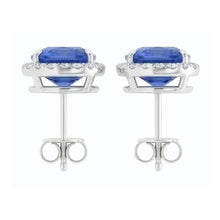 Afbeelding in Gallery-weergave laden, 6.80 Karaat Saffier En IGI GECERTIFICEERDE Diamanten Lady Studs Oorbel Witgoud 14K
