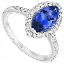 Afbeelding in Gallery-weergave laden, 7.25 karaat Marquise Tanzanite Halo Diamond Ring wit goud 14K
