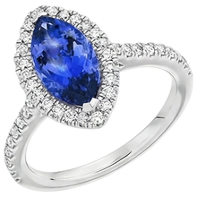 Afbeelding in Gallery-weergave laden, 7.25 karaat Marquise Tanzanite Halo Diamond Ring wit goud 14K
