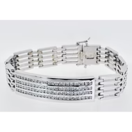 7.75 Karaat Ronde Geslepen Echt Diamanten Heren Armband Wit Goud Fijne Sieraden