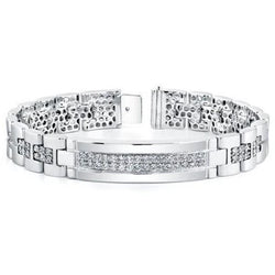 7 Karaat Briljantslijpsel Kleine Natuurlijke uit de aarde gewonnen Diamanten Herenarmband 114K WG