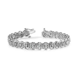 7 Karaat Echt Diamant Griffenset Rond Geslepen Ovale Stijl Schakelarmband Wit Goud 14K