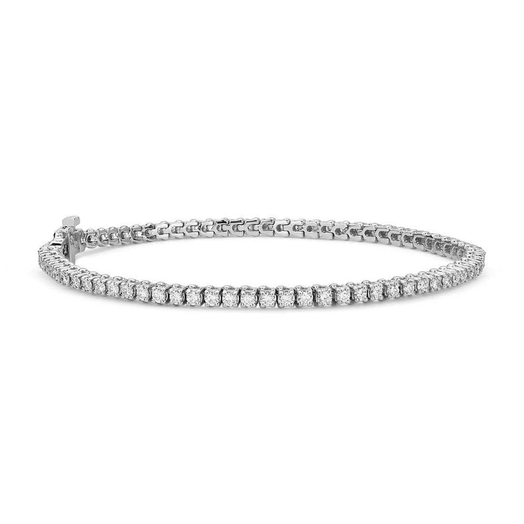 7 Karaat Ronde Briljant Geslepen Echt Diamanten Tennisarmband WG 14K