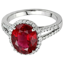 Afbeelding in Gallery-weergave laden, 7,50 ct Natuurlijke echte diamant ( niet in het laboratorium gekweekt ) en rode robijn edelsteen ring sieraden 14k wit goud 14k
