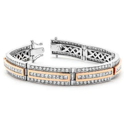 7,50 Ct Sprankelende Prinses En Ronde Geslepen Echt Diamant Heren Armband