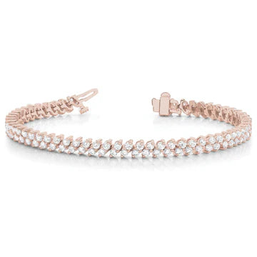 7,85 Karaat Ronde Echt Diamanten Tennisarmband Rosé Goud 14K