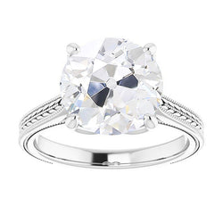 Luxe Enkele Steen Ring met Old Mine Slijpvorm Diamant – 5 karaat