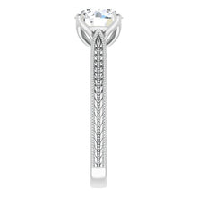 Afbeelding in Gallery-weergave laden, Enkele Steen Ring 14K Witgoud met Diamant – zijaanzicht
