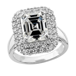 7 Karaat Moderne Asscher Natuurlijke Echte Diamanten (Niet Labgekweekt) Halo Ring