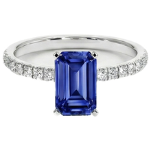 Afbeelding in Gallery-weergave laden, 8 Karaat Blauwe Saffier Ring Met Natuurlijke uit de a aarde gewonnen Diamanten
