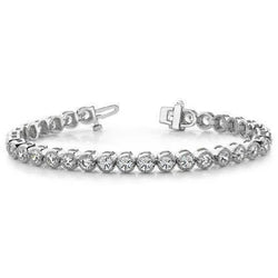 8 Karaat Rond Lunette Natuurlijk uit de aarde gewonnen Diamanten Armband Witgouden Sieraden