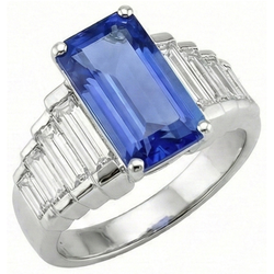 8 Karaat Sri Lanka Kleur Saffier IGI GECERTIFICEERDE Diamanten Ring Witgoud 14K