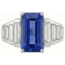 Afbeelding in Gallery-weergave laden, 8 Karaat Sri Lanka Kleur Saffier IGI GECERTIFICEERDE Diamanten Ring Witgoud 14K

