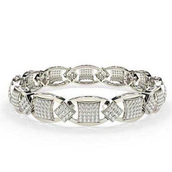 8.20 Karaat Sprankelende Echt Diamanten Schakel Armband Voor Heren Wit Goud 14K