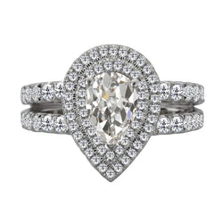 Fijne Diamant Halo Zetting Ring – 14K Witgoud 2 karaat