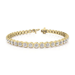 8.40 Karaat Sprankelende uit de aarde gewonnen Diamanten Tennisarmband Geelgoud
