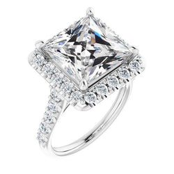 8.75 Karaat Rond & Vierkant Geslepen Oude Mijnwerker Natuurlijk uit de aarde gewonnen Diamanten Halo Ring Goud