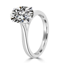 Afbeelding in Gallery-weergave laden, Fijne Diamant Solitaire Verlovingsring 4-karaat 14K Witgoud – zijaanzicht

