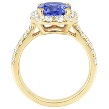 Afbeelding in Gallery-weergave laden, 9.00 Ct Tanzaniet en Natuurlijke uit de aarde gewonnen Diamanten Ring Geelgoud 14K

