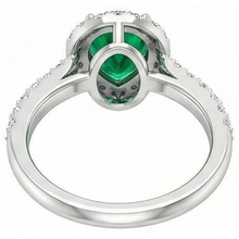 Afbeelding in Gallery-weergave laden, echte round smaragd 9.50karaat ring met diamantaccenten
