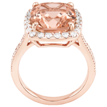 Afbeelding in Gallery-weergave laden, echte round morganiet 9.50karaat ring close-up detail
