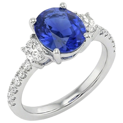 9 kt Saffier Ring Natuurlijke uit de aarde gewonnen Diamanten Sieraden