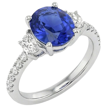Afbeelding in Gallery-weergave laden, 9 kt Saffier Ring Natuurlijke uit de aarde gewonnen Diamanten Sieraden
