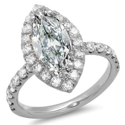 9 Karaat Halo Marquise Natuurlijke uit de aarde gewonnen Diamanten Trouwring