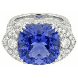 9 Karaat Saffier IGI GECERTIFICEERDE Diamanten Ring